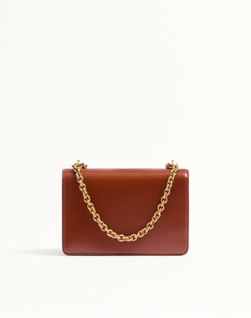 Valentino Garavani - Valentino Garavani Vain Shoulder Bag In Shiny Calfskin - Dark Brandy - Woman - Shoulder Bags